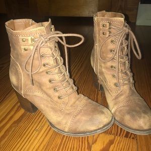 Madden Girl high heeled, lace up booties